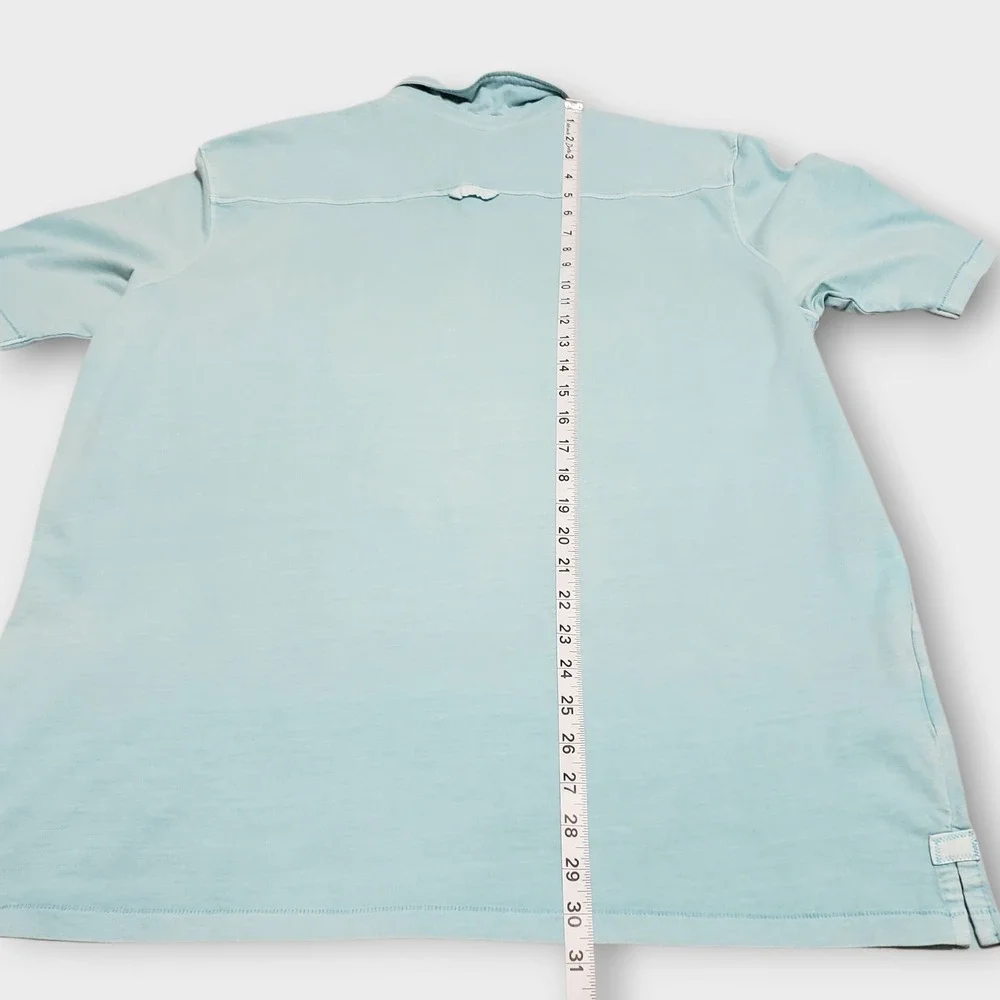 Tommy Bahama Relax Mens Pima‎ Cotton Short Sleeve Polo Shirt Pocket Pool Blue XL